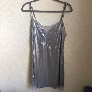 Victoria's Secret Silver Metallic Slip Size Medium